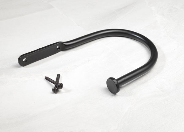 Button finial holdback, Matt Black finish