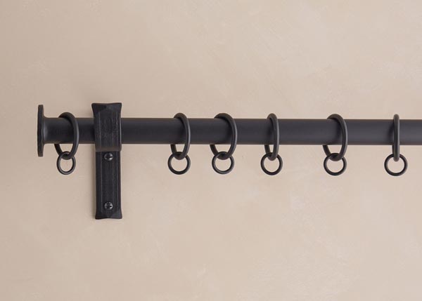 custom made iron curtain poles - button finial