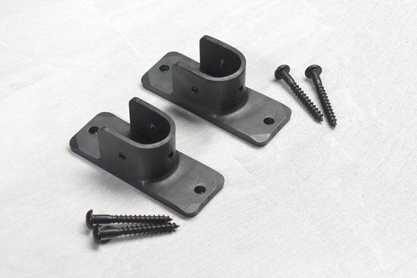 20mm Wrought iron recess curtain pole brackets Matt Black (sold singly)